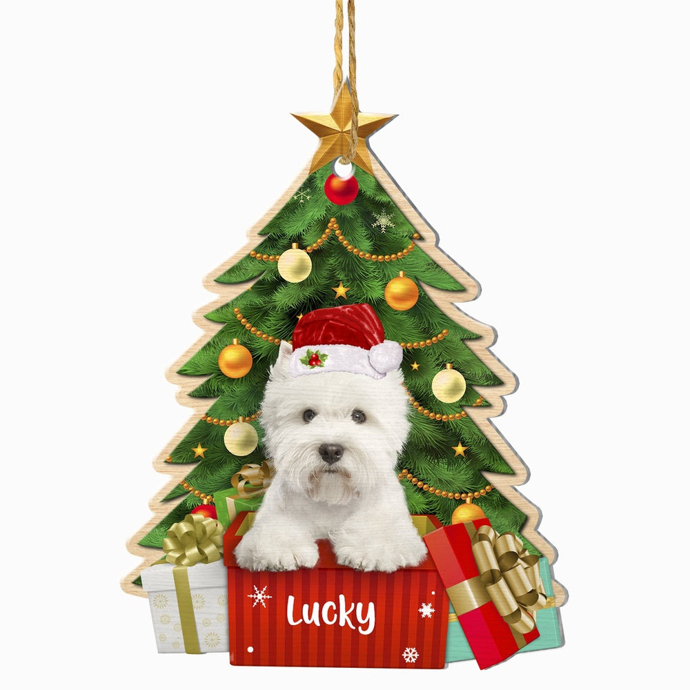 Christmas Dog Ornament, Personalized West Highland White Terrier Christmas Tree Ornament, New Dog Christmas Ornament