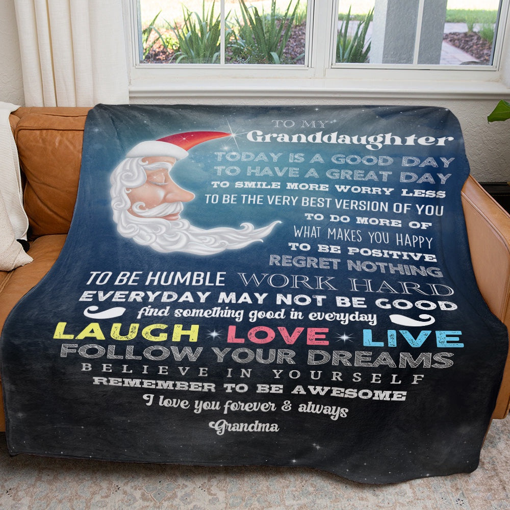 Christmas Gift Blanket For Granddaughter, Follow Your Dreams Believe In Yourself Blanket From Grandma Blanket, Christmas Blanket
