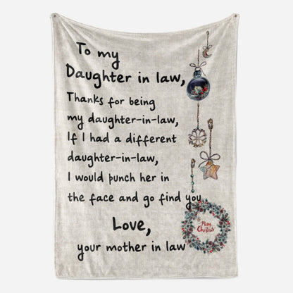 Christmas Gift For Daughter In Law, Blanket Gift Ideas For Daughter In Law, For Being My Blanket, Christmas Blanket