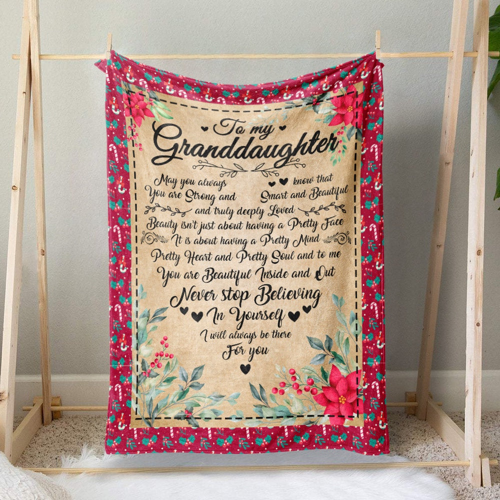 Christmas Gift Ideas For Granddaughter, You Are Beautiful Inside And Out, Believe In Yourself Blanket, Christmas Blanket