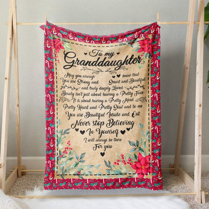 Christmas Gift Ideas For Granddaughter, You Are Beautiful Inside And Out, Believe In Yourself Blanket, Christmas Blanket