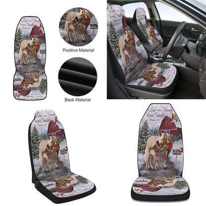Christmas Horse The Lord Is My Stength and My Shield Cars Seat Cover, Christmas Car Seat Covers, Car Decor Gift