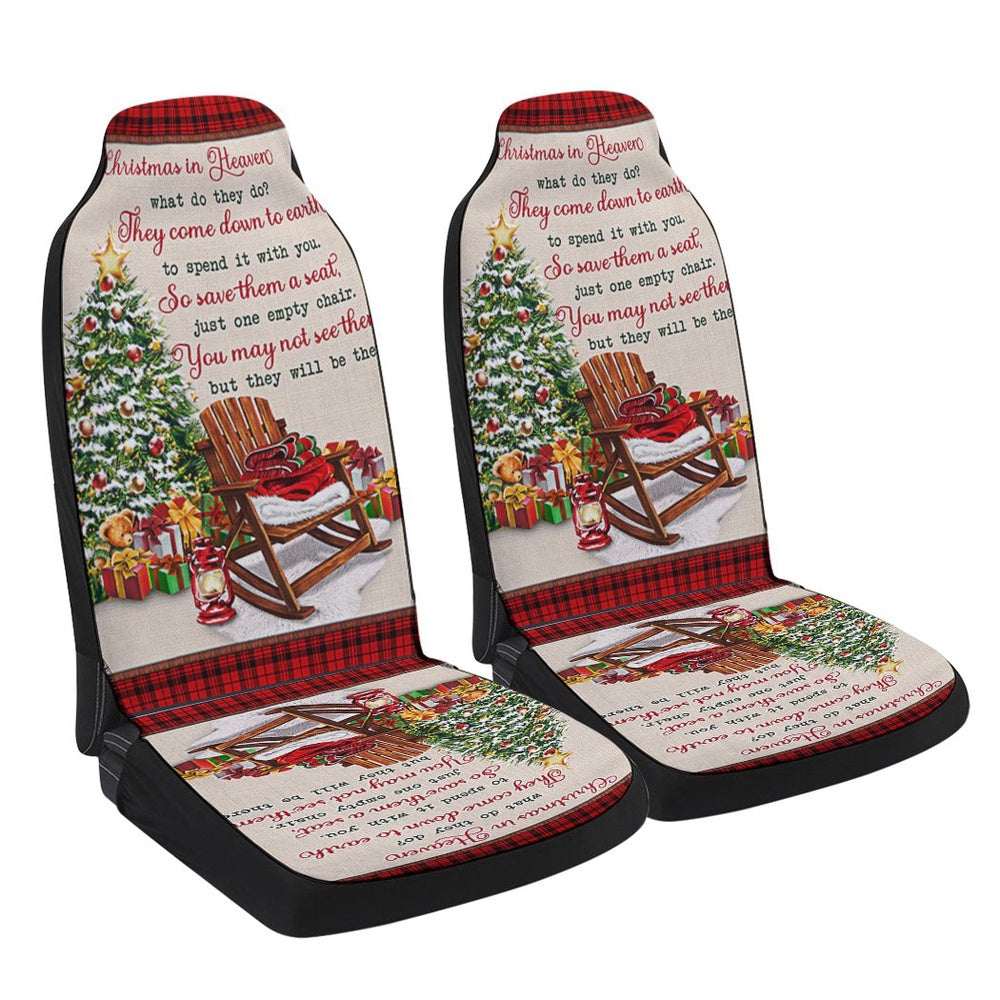 Christmas In Heaven Memorial Gift Cars Seat Cover, Christmas Car Seat Covers, Car Decor Gift