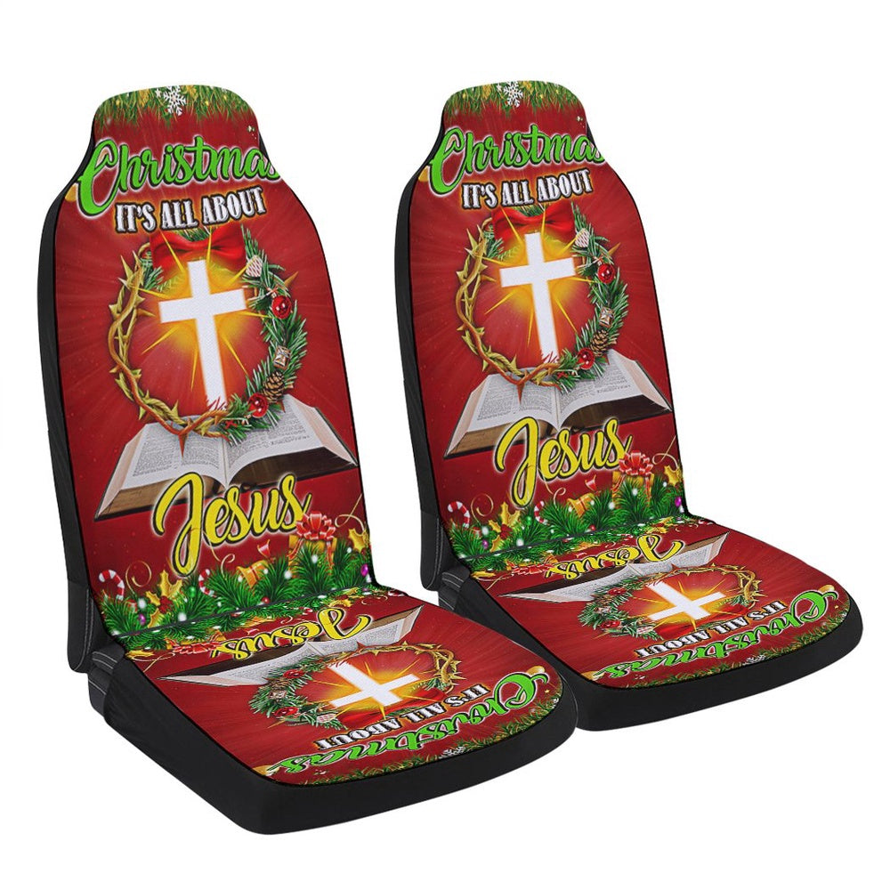 Christmas It is All About Jesus Cars Seat Cover, Christmas Car Seat Covers, Car Decor Gift