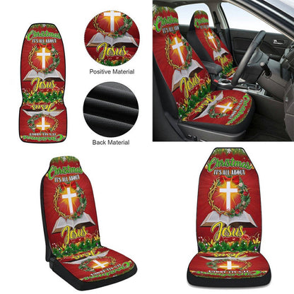 Christmas It is All About Jesus Cars Seat Cover, Christmas Car Seat Covers, Car Decor Gift