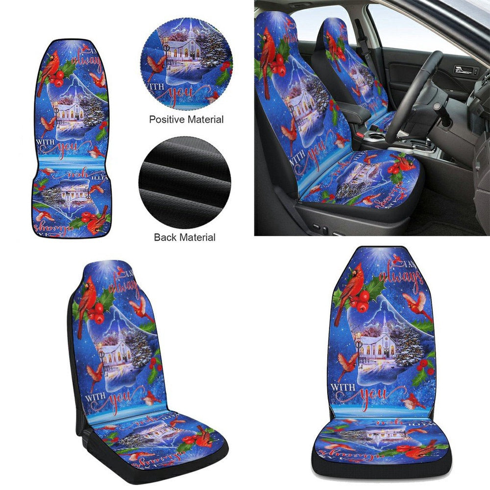 Christmas Jesus Cardinal Cars Seat Cover, Christmas Car Seat Covers, Car Decor Gift