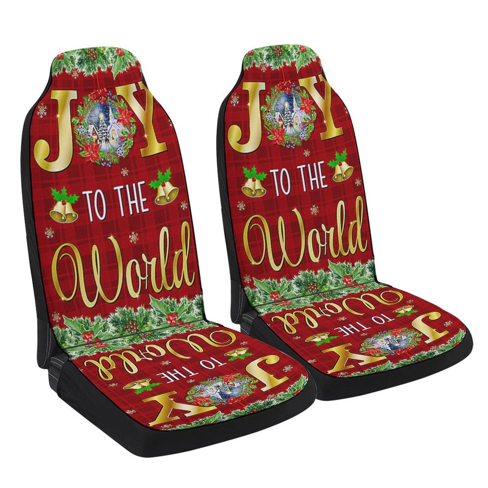 Christmas Joy To The World Cars Seat Cover, Christmas Car Seat Covers, Car Decor Gift