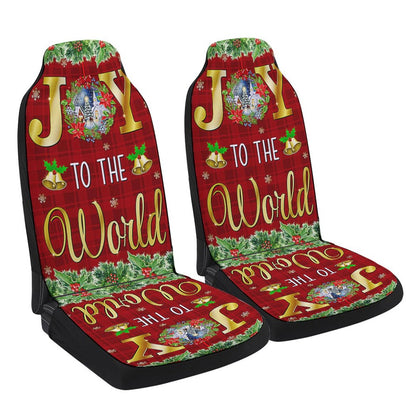 Christmas Joy To The World Cars Seat Cover, Christmas Car Seat Covers, Car Decor Gift