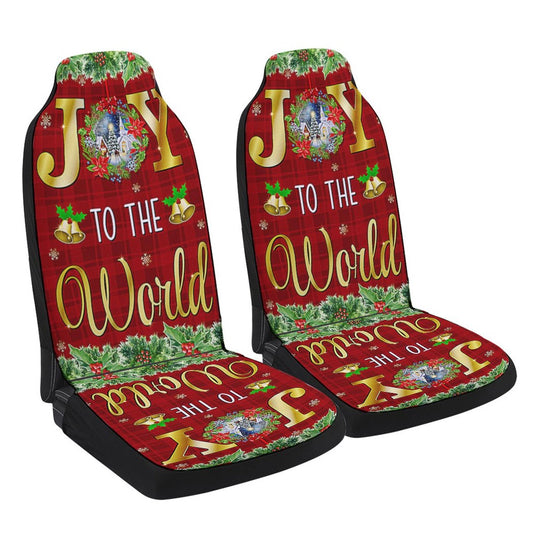 Christmas Joy To The World Cars Seat Cover, Christmas Car Seat Covers, Car Decor Gift
