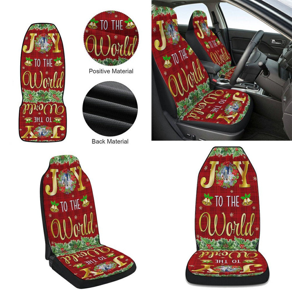 Christmas Joy To The World Cars Seat Cover, Christmas Car Seat Covers, Car Decor Gift