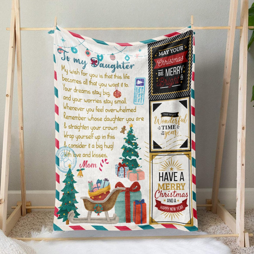 Christmas Letter To My Daughter Blanket, Remember Whose Daughter You Are Blanket, Christmas Blanket