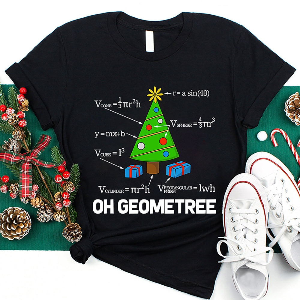Christmas Oh Geometree T Shirt, Merry T Shirt, Unisex Christmas Shirts