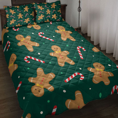 Christmas Quilt Set, Christmas Gingerbread And Candymass Quilt Blanket