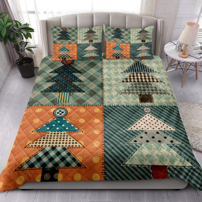 Christmas Quilt Set, Christmas Tree Patchworkmass Quilt Blanket