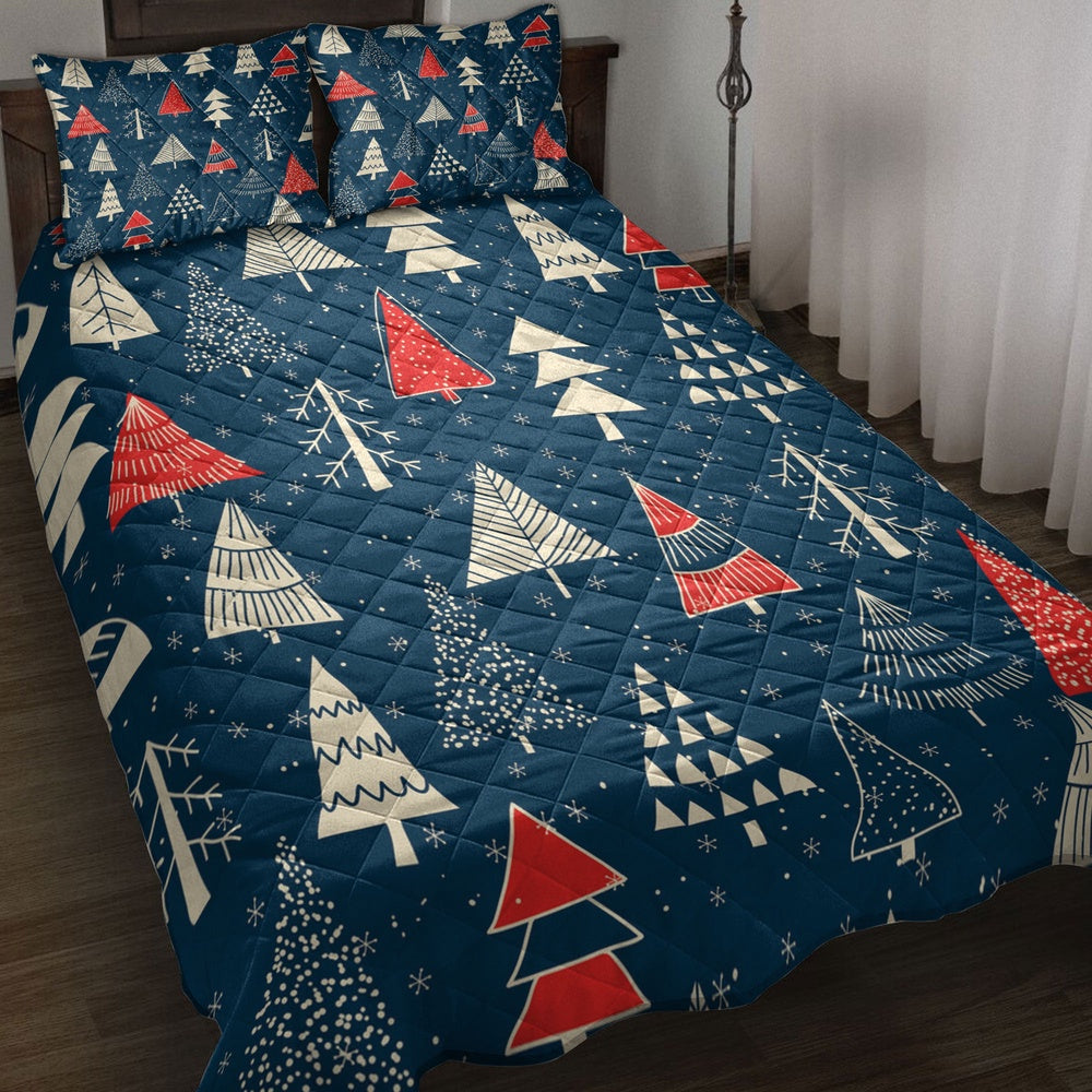 Christmas Quilt Set, Christmas Tree Snowflakesmass Quilt Blanket