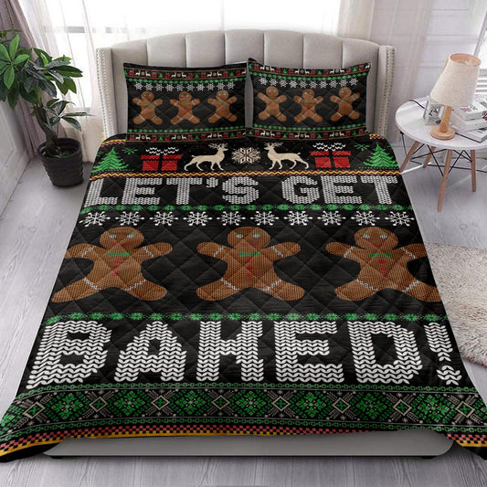 Christmas Quilt Set, Let'S Bakedmas Gingerbread Man Quilt Blanket