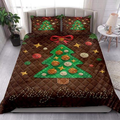 Christmas Quilt Set, Merrymas Greeting Patchworkmas Tree Knitting Quilt Blanket