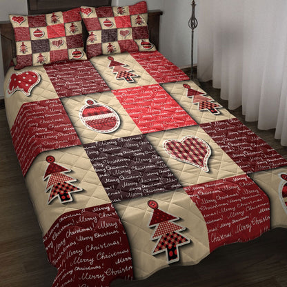 Christmas Quilt Set, Merrymas Patchworkmas Tree Redmass Quilt Blanket