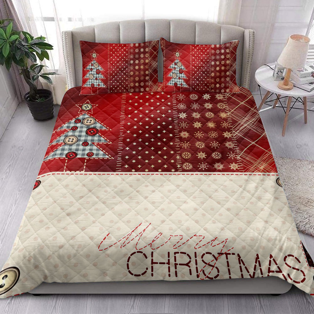 Christmas Quilt Set, Merrymas Pine Treesmasmass Quilt Blanket