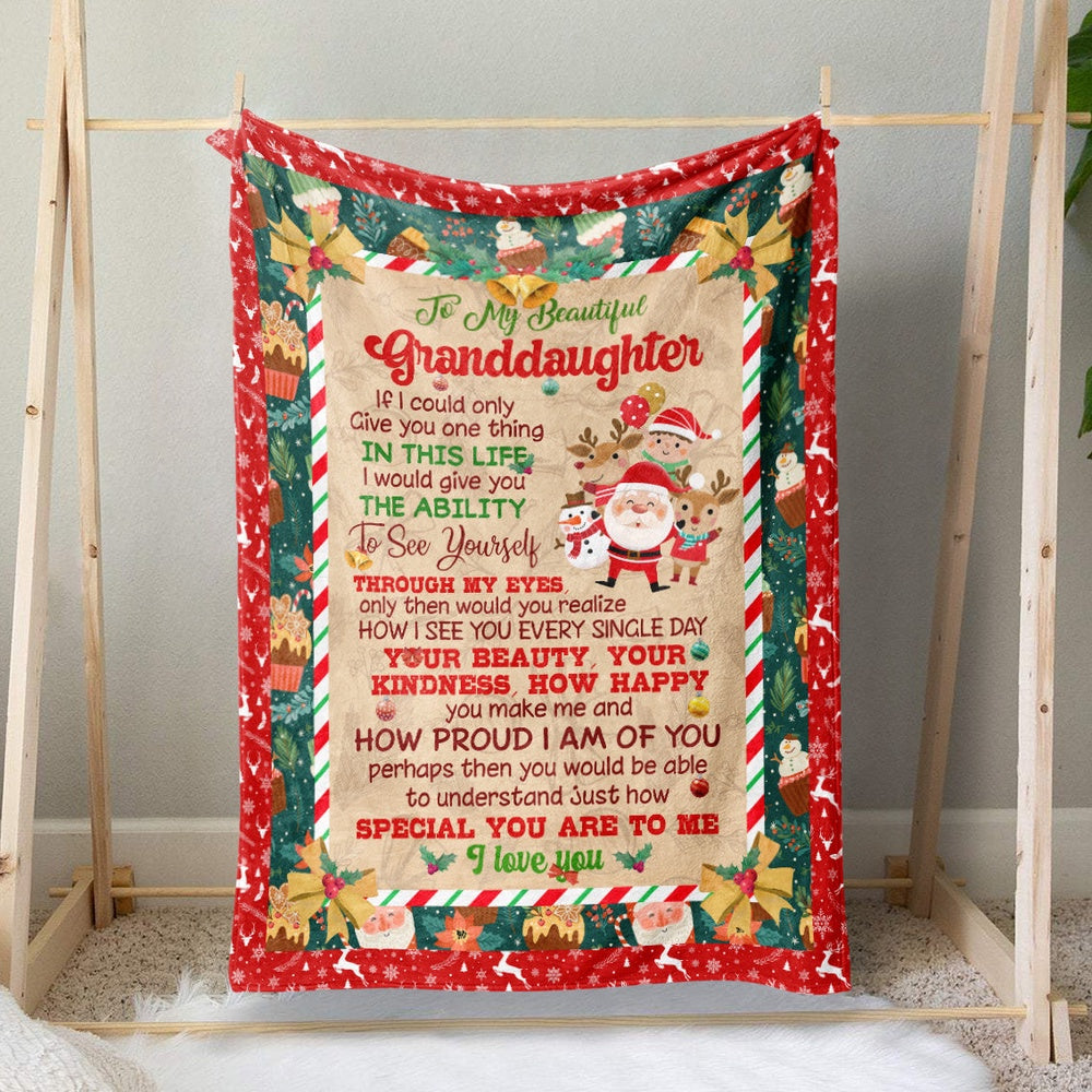 Christmas Secret Santa Blanket Gift Ideas For Granddaughter, The Ability To See Yourself, How Proud I Am Of You Blanket, Christmas Blanket