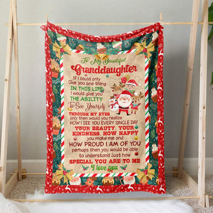 Christmas Secret Santa Blanket Gift Ideas For Granddaughter, The Ability To See Yourself, How Proud I Am Of You Blanket, Christmas Blanket