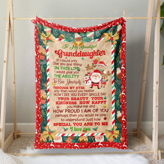 Christmas Secret Santa Blanket Gift Ideas For Granddaughter, The Ability To See Yourself, How Proud I Am Of You Blanket, Christmas Blanket