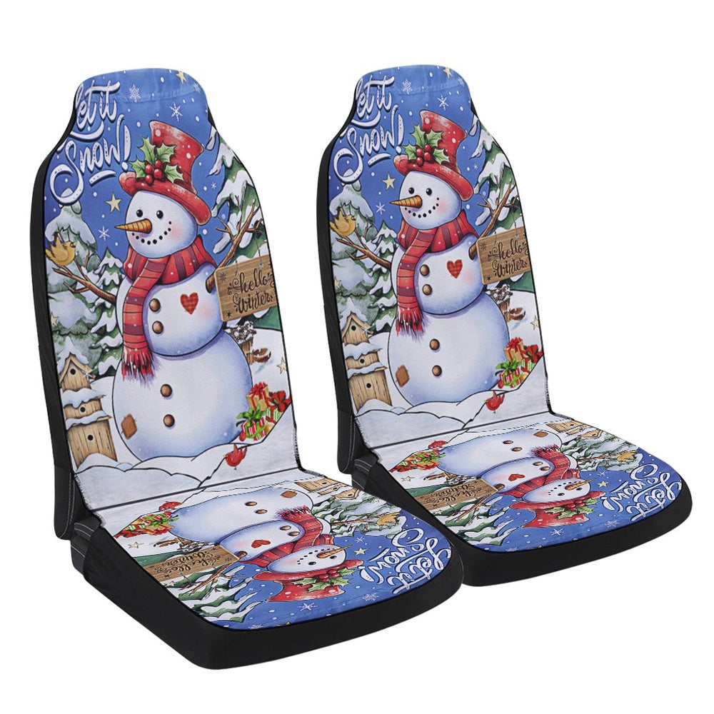 Christmas Snowman Cars Seat Cover, Christmas Car Seat Covers, Car Decor Gift