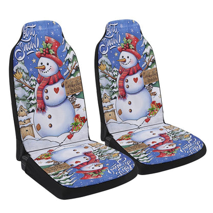 Christmas Snowman Cars Seat Cover, Christmas Car Seat Covers, Car Decor Gift