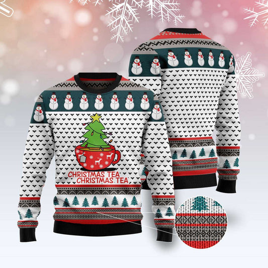 Christmas Tea Ugly Christmas Sweater, Funny Xmas Sweater, Sweater Xmas