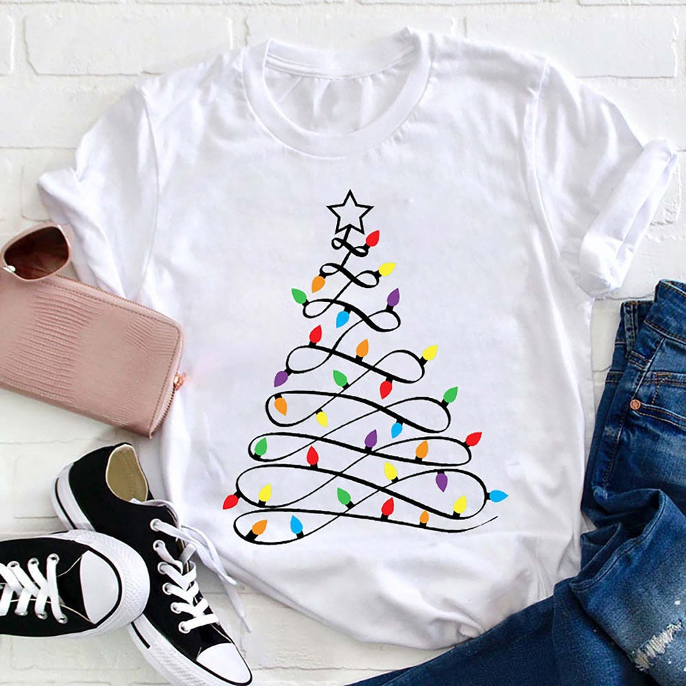 Christmas Tree Lights T Shirt, Merry T Shirt, Unisex Christmas Shirts