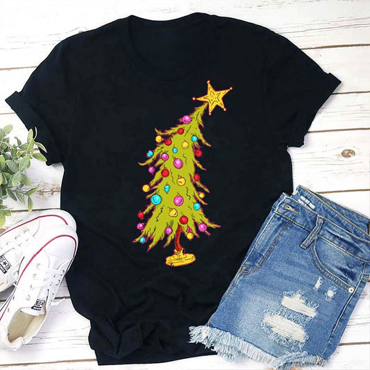 Christmas Tree With Colorful Lights T Shirt, Merry T Shirt, Unisex Christmas Shirts