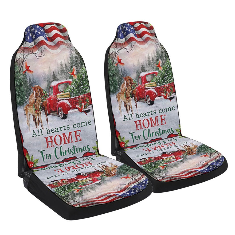 Christmas all hearts come home Cars Seat Cover, Christmas Car Seat Covers, Car Decor Gift