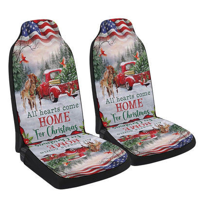 Christmas all hearts come home Cars Seat Cover, Christmas Car Seat Covers, Car Decor Gift