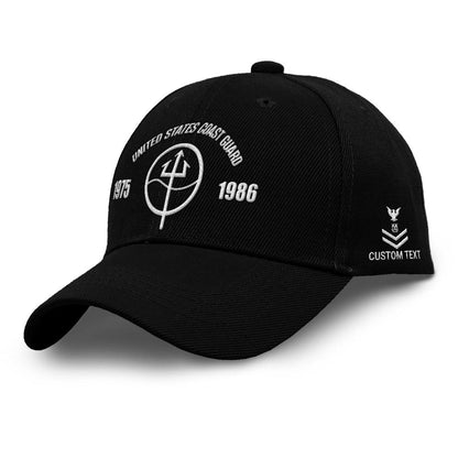 Coast Guard Veteran Cap, Customized Coast Guard Insignias Embroidered Cap, Embroidered Dad Hat