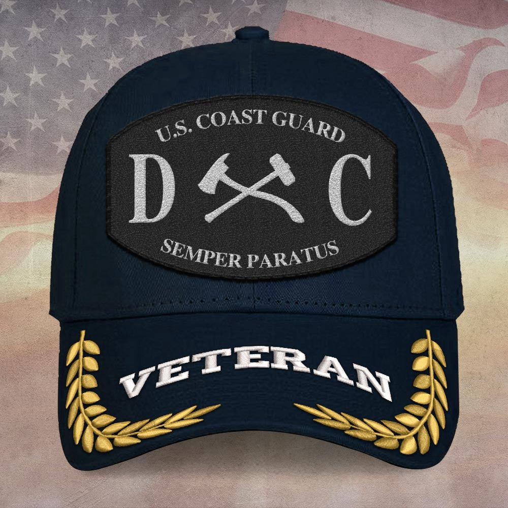 Coast Guard Veteran Cap, Customized Coast Guard Rating Embroidered Cap, Embroidered Dad Hat