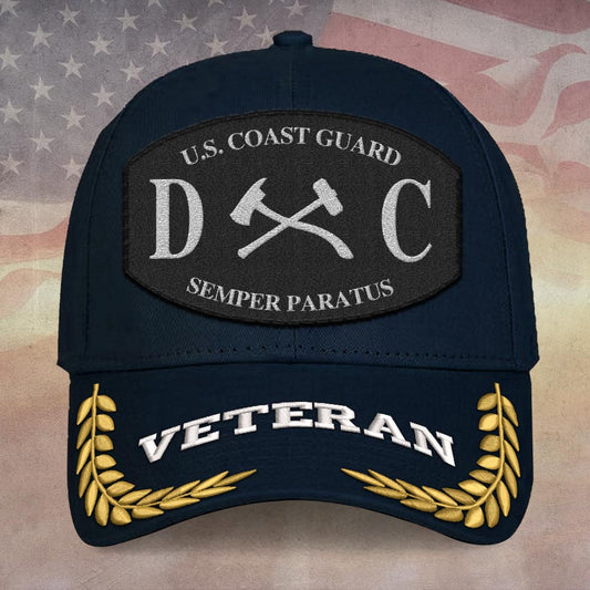 Coast Guard Veteran Cap, Customized Coast Guard Rating Embroidered Cap, Embroidered Dad Hat