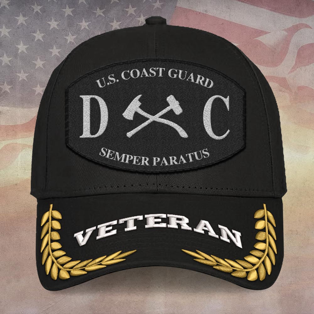 Coast Guard Veteran Cap, Customized Coast Guard Rating Embroidered Cap, Embroidered Dad Hat