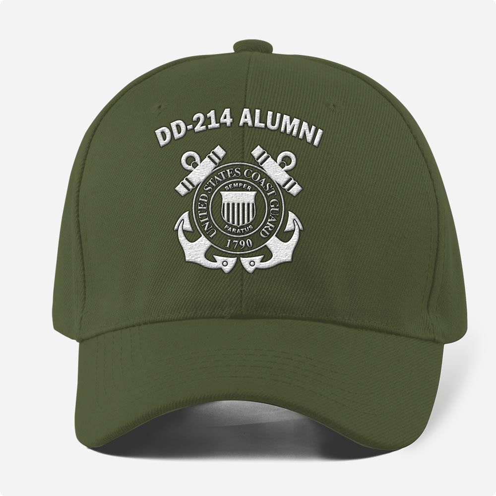Coast Guard Veteran Cap, Customized Dd 214 Alumni United States Coast Guard Embroidered Cap, Embroidered Dad Hat