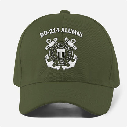 Coast Guard Veteran Cap, Customized Dd 214 Alumni United States Coast Guard Embroidered Cap, Embroidered Dad Hat