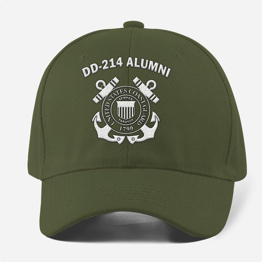 Coast Guard Veteran Cap, Customized Dd 214 Alumni United States Coast Guard Embroidered Cap, Embroidered Dad Hat