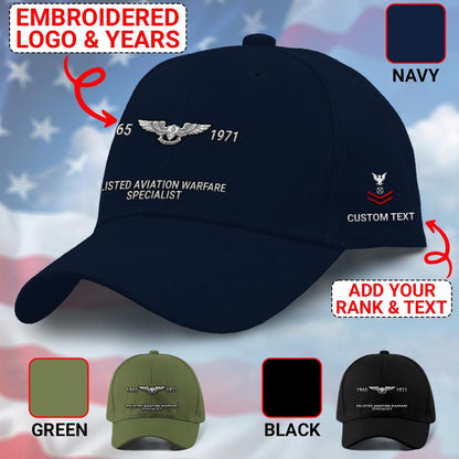 Coast Guard Veteran Cap, Customized Enlisted Aviation Warfare Specialist Embroidered Cap, Embroidered Dad Hat