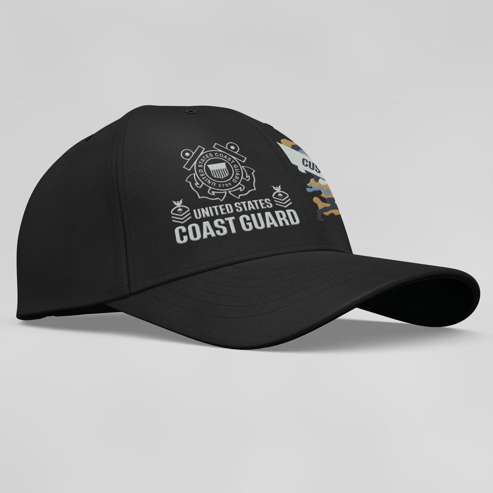 Coast Guard Veteran Cap, Customized US Coast Guard Camouflage Veterans Camo Embroidered Cap, Embroidered Dad Hat