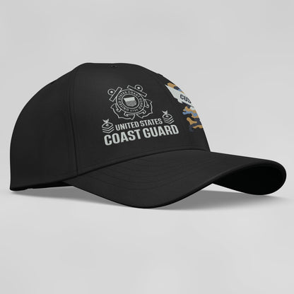 Coast Guard Veteran Cap, Customized US Coast Guard Camouflage Veterans Camo Embroidered Cap, Embroidered Dad Hat
