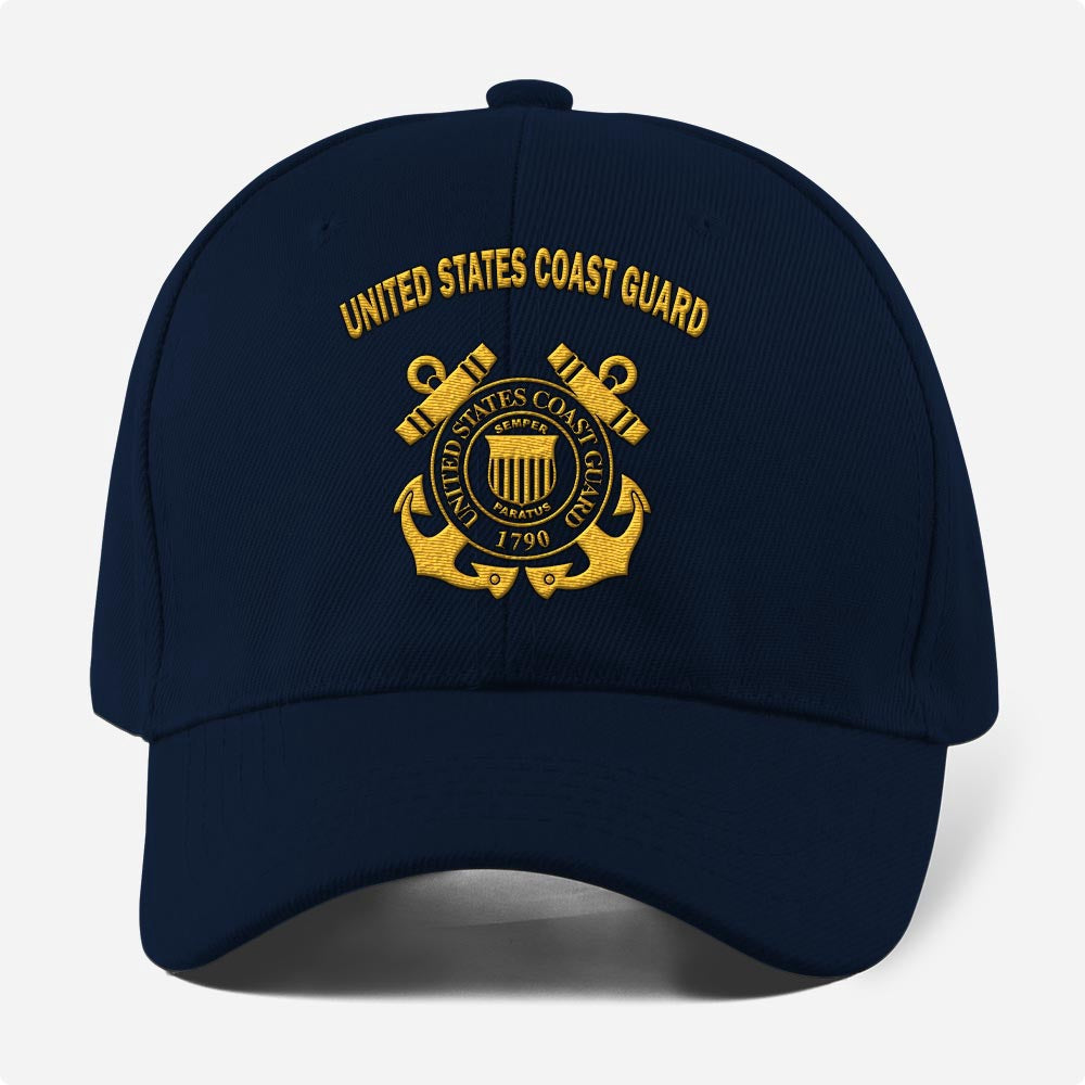 Coast Guard Veteran Cap, Customized United States Coast Guard 1 Embroidered Cap, Embroidered Dad Hat
