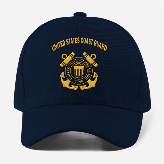 Coast Guard Veteran Cap, Customized United States Coast Guard 1 Embroidered Cap, Embroidered Dad Hat