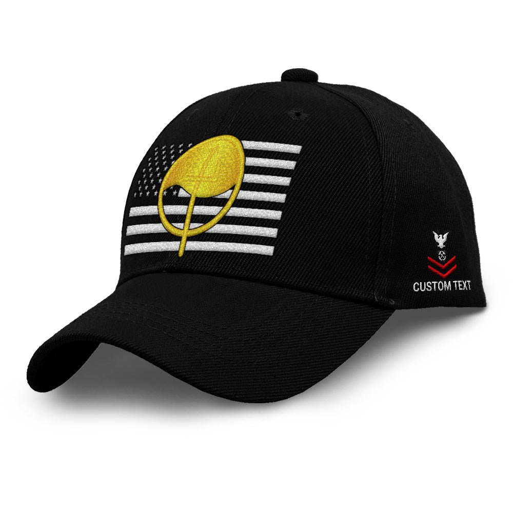 Coast Guard Veteran Cap, Customized Us Coast Guard Insignias On The Flag Embroidered Cap, Embroidered Dad Hat