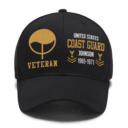 Coast Guard Veteran Cap, Customized Us Veteran Coast Guard Rating Proudly Served Embroidered Cap, Embroidered Dad Hat