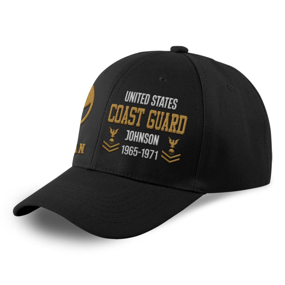 Coast Guard Veteran Cap, Customized Us Veteran Coast Guard Rating Proudly Served Embroidered Cap, Embroidered Dad Hat