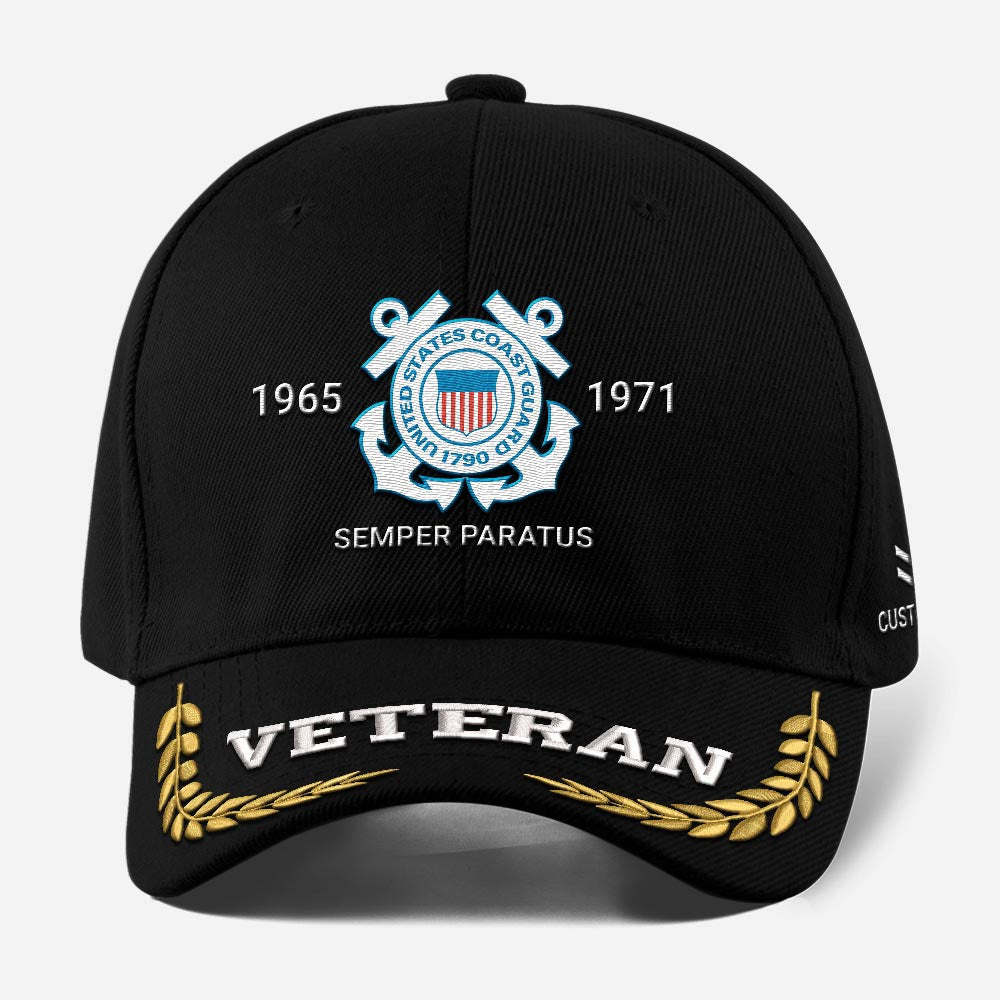 Coast Guard Veteran Cap, Customized Us Veteran Coast Guard Rating Proudly Served Rank Embroidered Cap, Embroidered Dad Hat
