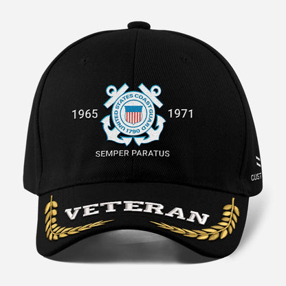 Coast Guard Veteran Cap, Customized Us Veteran Coast Guard Rating Proudly Served Rank Embroidered Cap, Embroidered Dad Hat